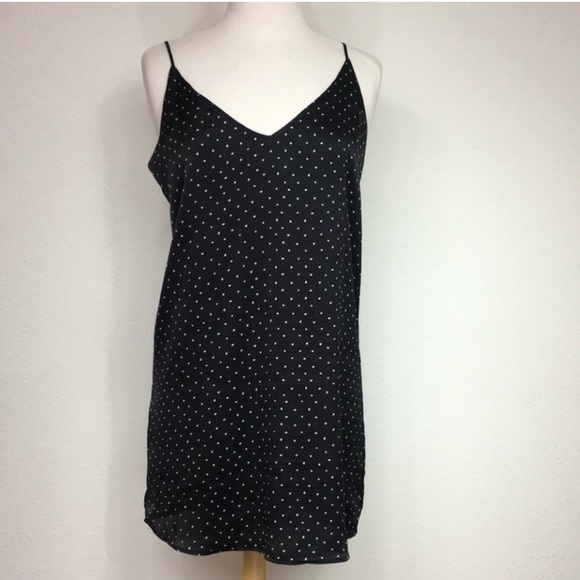Glassons Womens Black White Tiny Star Slip Mini Dress Size 10 Streetwear Casual - Picture 1 of 11